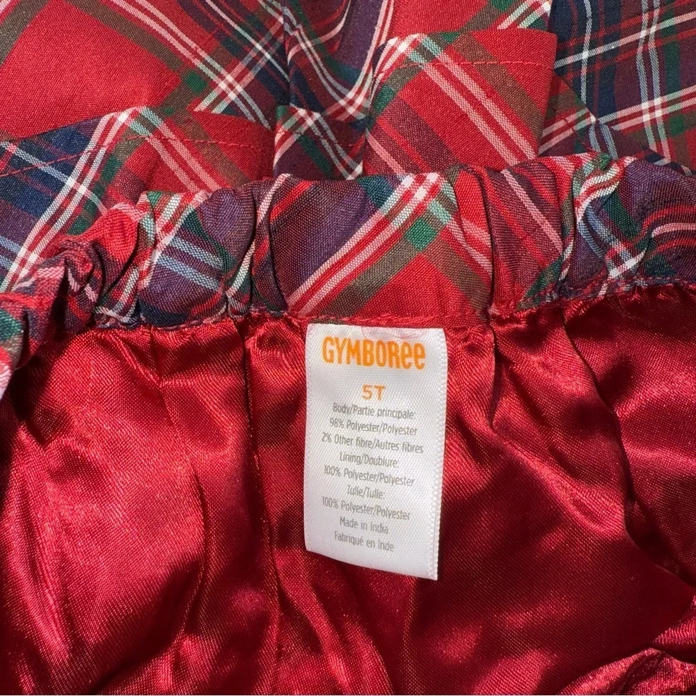 Gymboree Red Plaid Ruffle Holiday Christmas Skirt with Bow